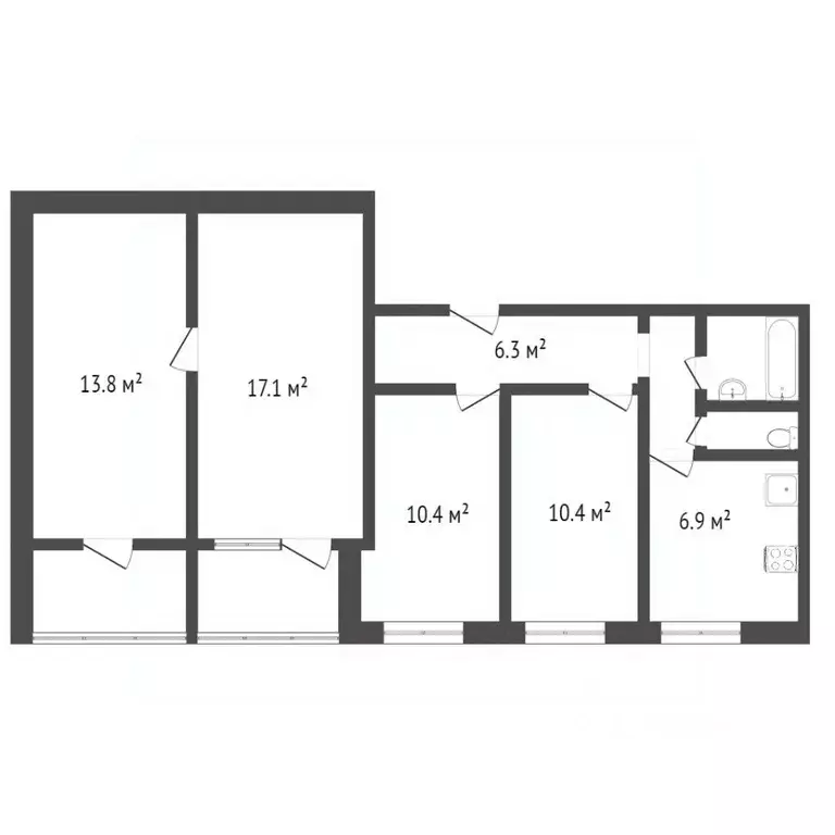 4-к кв. Новосибирская область, Новосибирск ул. Доватора, 31 (70.7 м) - Фото 0