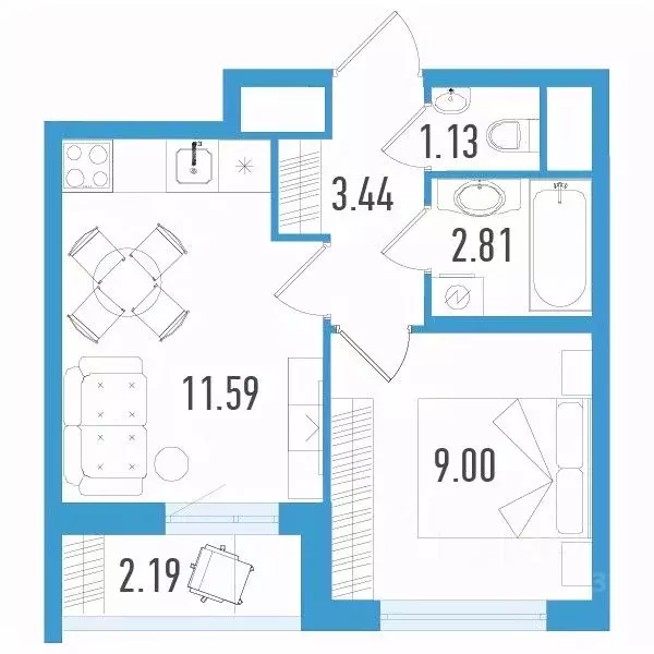 1-к кв. Санкт-Петербург ул. Маршала Казакова, 62к1 (28.63 м) - Фото 0