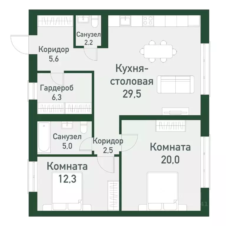 2-к кв. Челябинская область, Челябинский городской округ, пос. ... - Фото 1