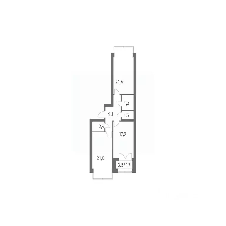 2-к кв. Санкт-Петербург ул. Академика Константинова, 1к1 (79.3 м) - Фото 0