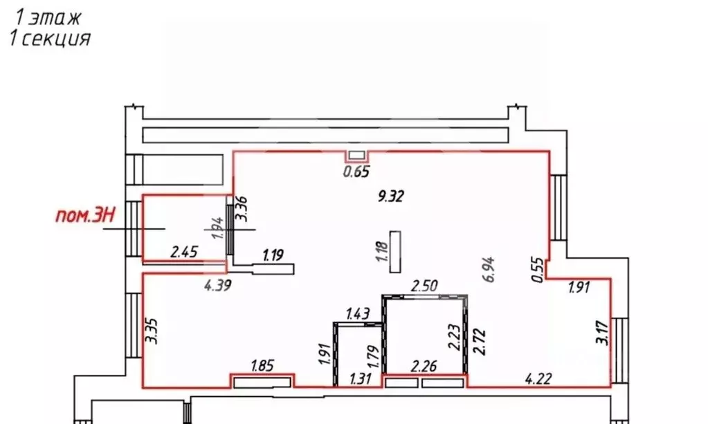 Торговая площадь в Москва Амурская ул., 1/2/2 (80 м) - Фото 2