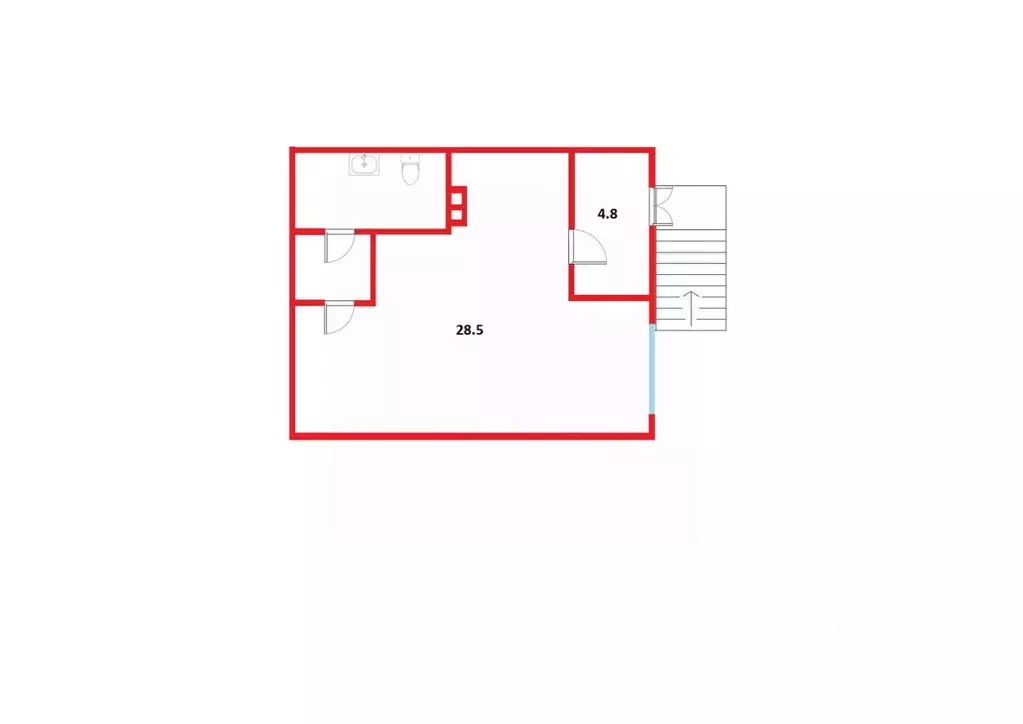 Студия Санкт-Петербург Сибирская ул., 9 (40.3 м) - Фото 2