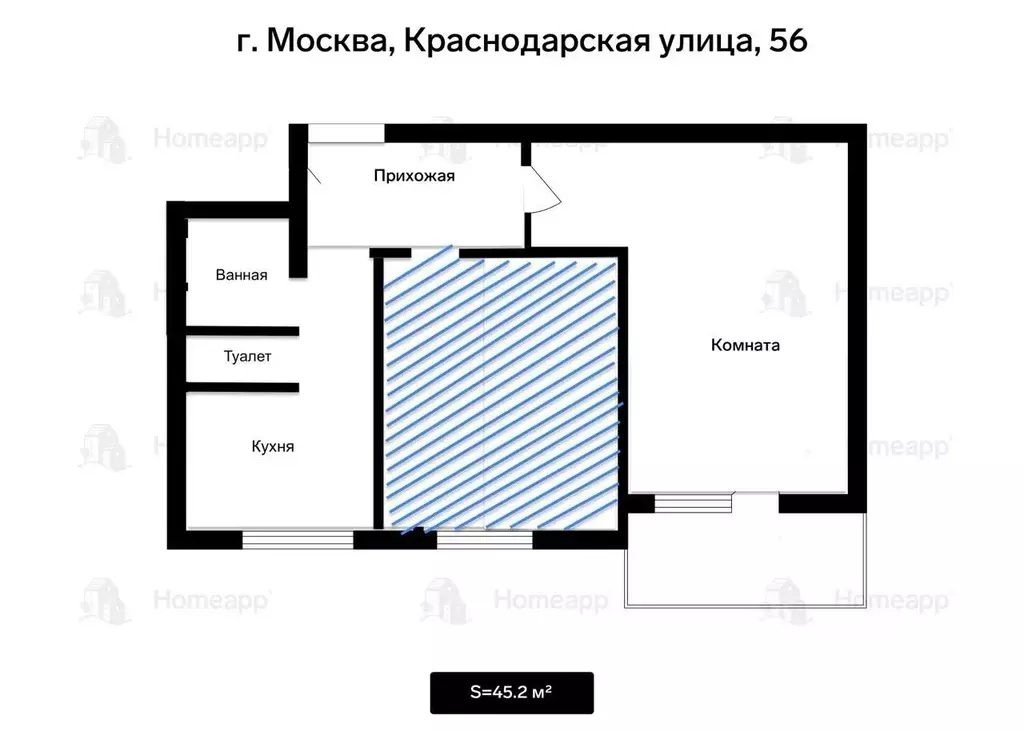 Комната Москва Краснодарская ул., 56 (16.5 м) - Фото 2