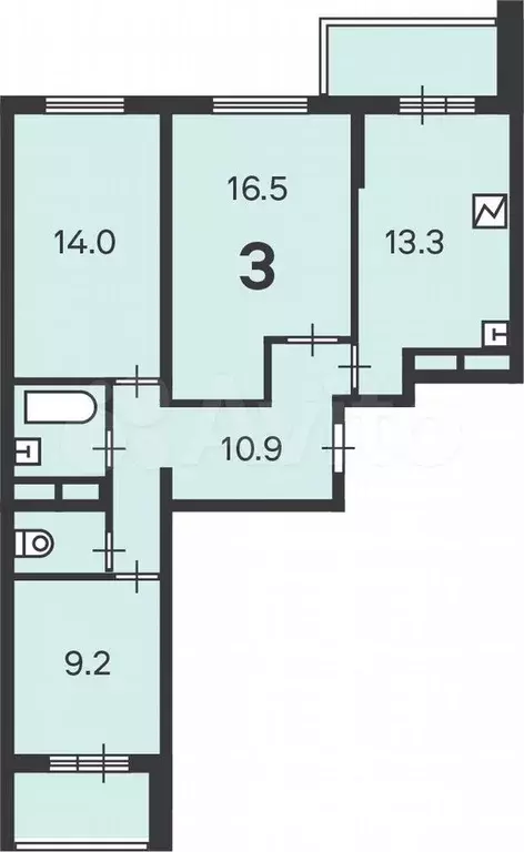 Аукцион: 3-к. квартира, 68,5 м, 3/14 эт. - Фото 0