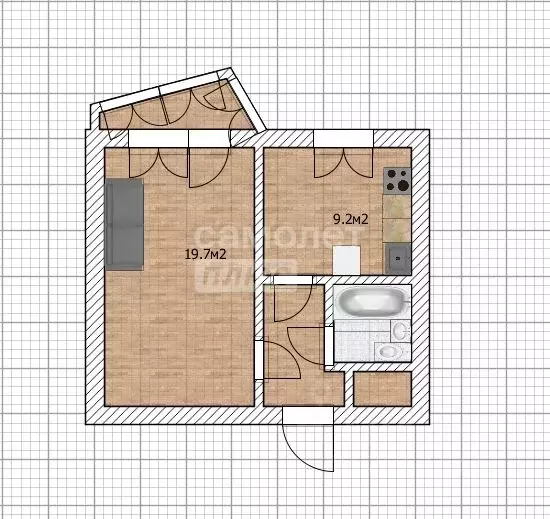 1-к кв. Алтайский край, Бийск ул. Петра Чайковского, 71 (37.8 м) - Фото 2