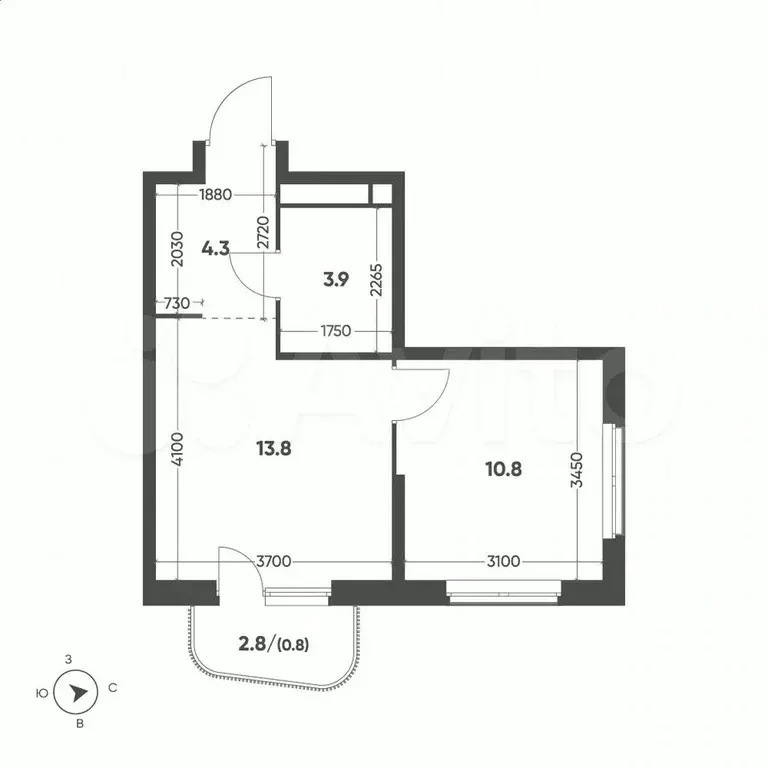 1-к. квартира, 33,6 м, 12/15 эт. - Фото 1