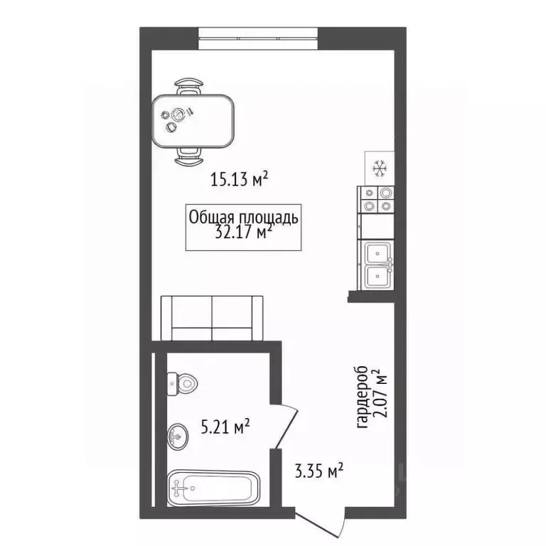 Студия Новосибирская область, Новосибирск Академгородок мкр, ул. Мусы ... - Фото 2