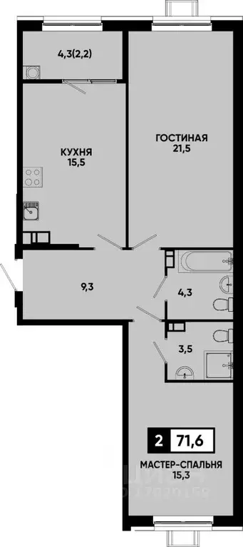 2-к кв. Ставропольский край, Кисловодск Моя Легенда жилой комплекс ... - Фото 1