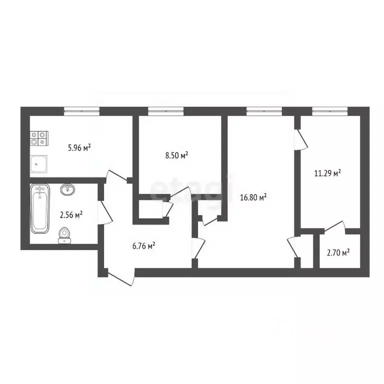 3-к кв. Воронежская область, Воронеж ул. Челюскинцев, 88 (82.9 м) - Фото 1
