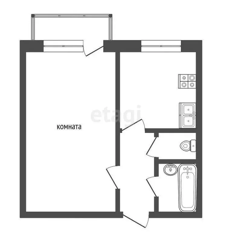 1-комнатная квартира: Верхняя Салда, Спортивная улица, 12к2 (35.2 м) - Фото 0