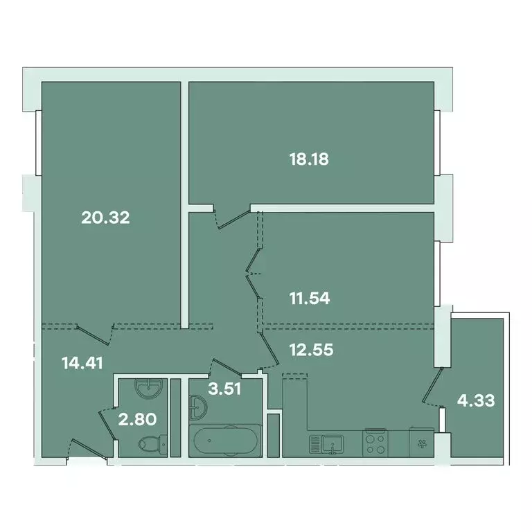 3-комнатная квартира: Иркутск, улица Петрова, 16 (84.43 м) - Фото 0
