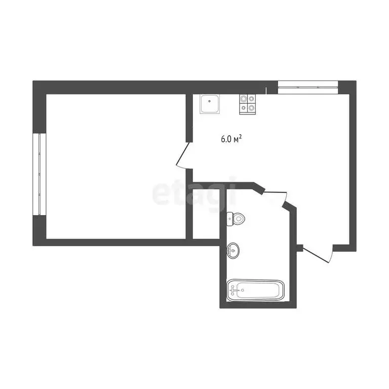 1-комнатная квартира: Тюмень, Тальниковая улица, 9 (26 м) - Фото 0