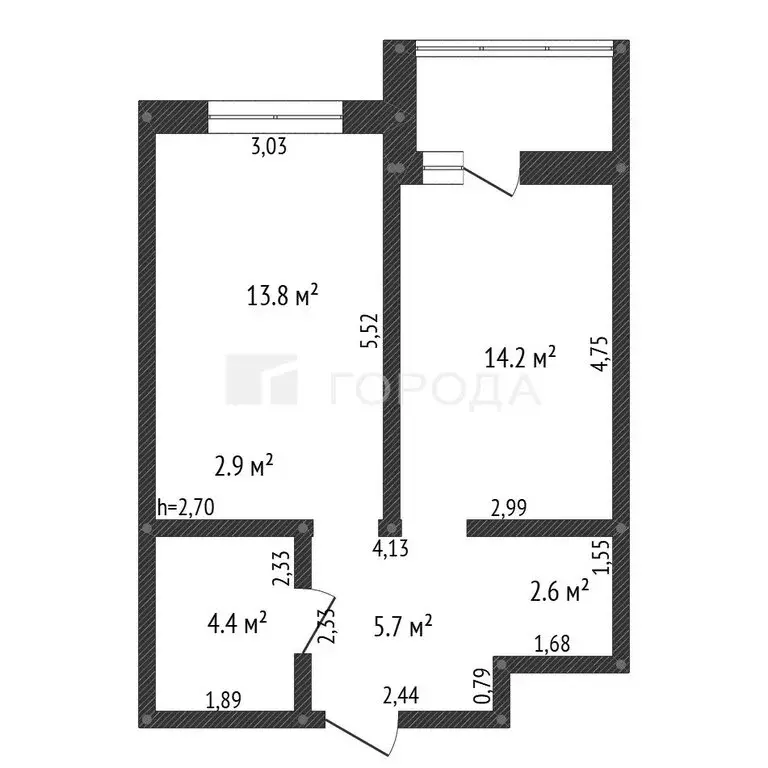 2-комнатная квартира: Барнаул, Пролетарская улица, 80 (46 м) - Фото 1