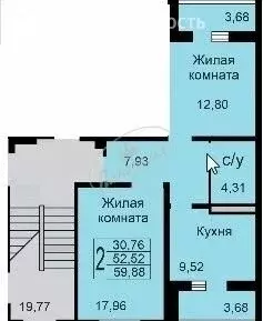 2-комнатная квартира: Калуга, Минская улица, 11 (59.88 м) - Фото 0
