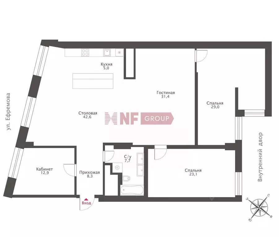 4-к кв. Москва Комсомольский просп., 32 (155.2 м) - Фото 2