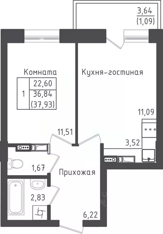 1-к кв. Московская область, Дмитровский муниципальный округ, д. Рыбаки ... - Фото 0