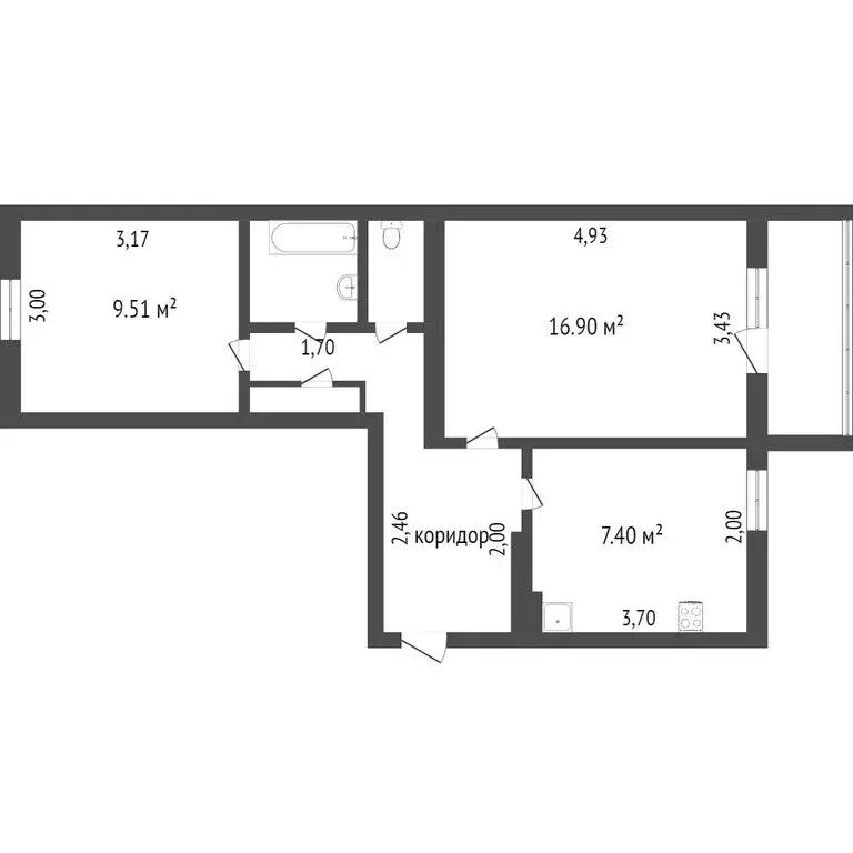 2-комнатная квартира: Ишим, Деповская улица, 162А (49.8 м) - Фото 1