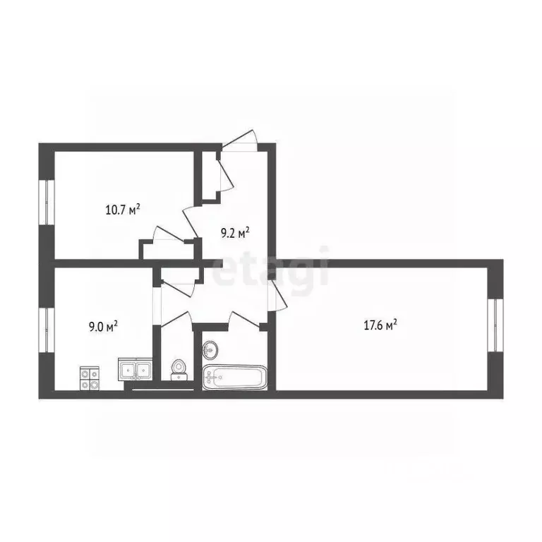 2-к кв. Ямало-Ненецкий АО, Ноябрьск ул. Изыскателей, 41Б (52.1 м) - Фото 0