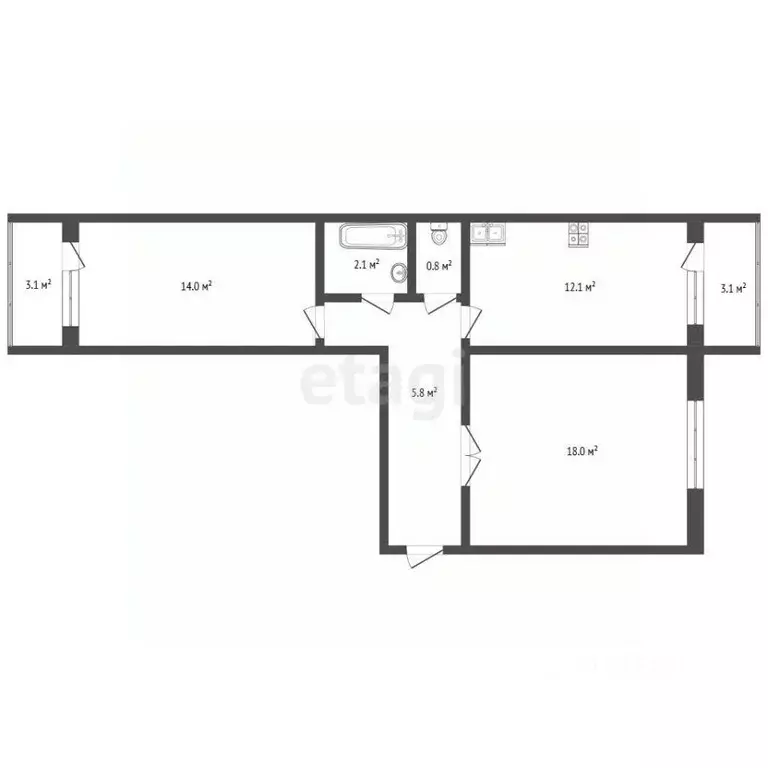 2-к кв. Москва Святоозерская ул., 15 (53.0 м) - Фото 2