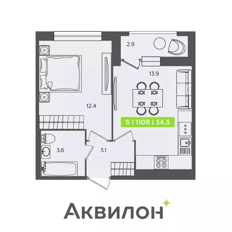 1-к кв. Санкт-Петербург Планерная ул., 87к1 (34.5 м) - Фото 2