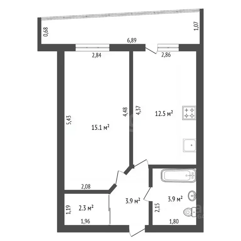 1-к кв. Амурская область, Благовещенск ул. Лазо, 55 (39.5 м) - Фото 1
