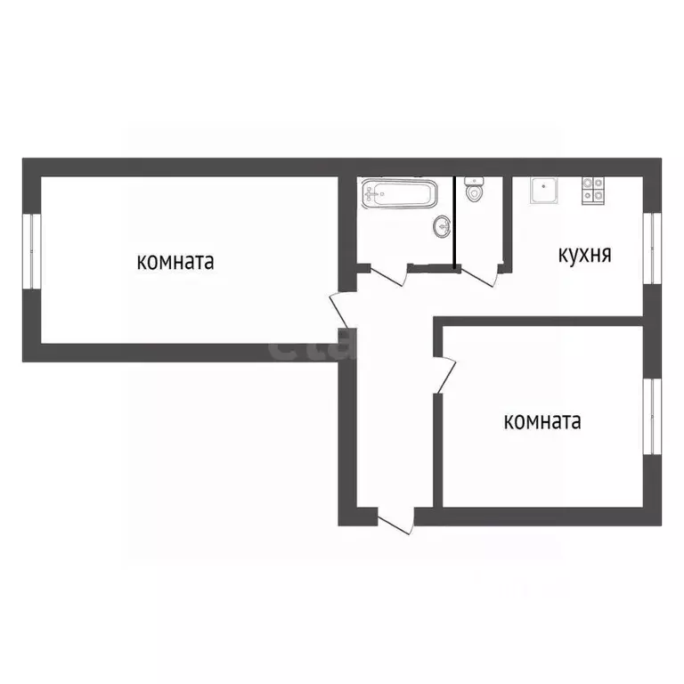 2-к кв. Тульская область, Тула ул. Металлургов, 3 (45.8 м) - Фото 0