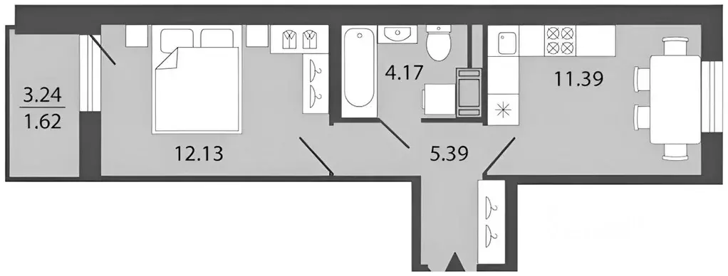 1-к кв. Ленинградская область, Всеволожский район, пос. Бугры бул. ... - Фото 2