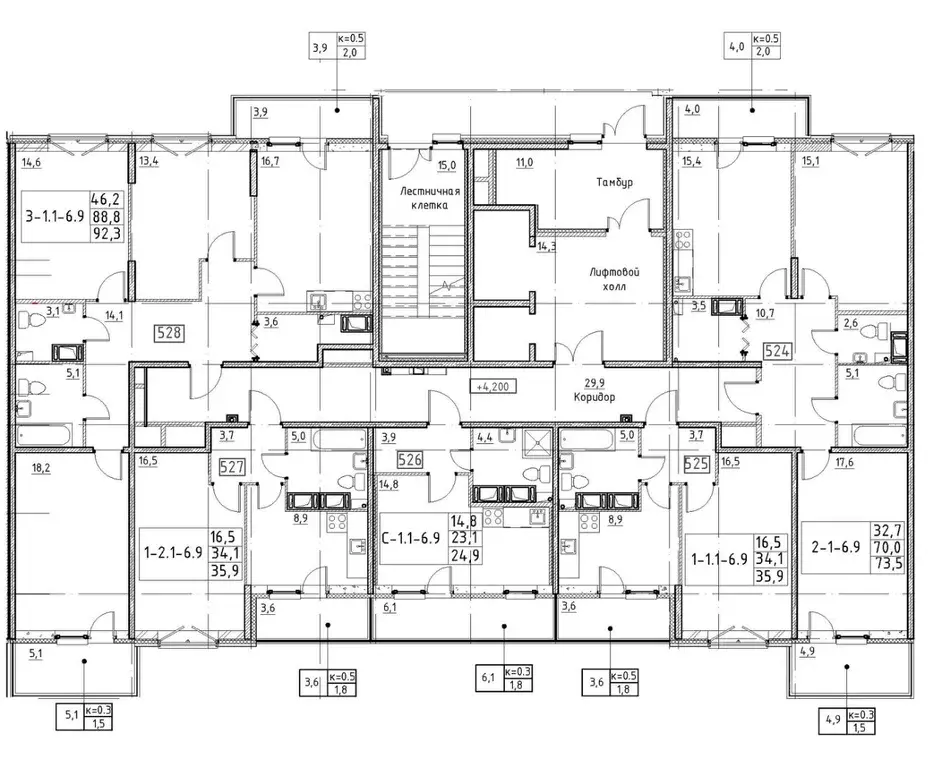 3-к кв. Санкт-Петербург Черниговская ул., 17 (94.1 м) - Фото 1