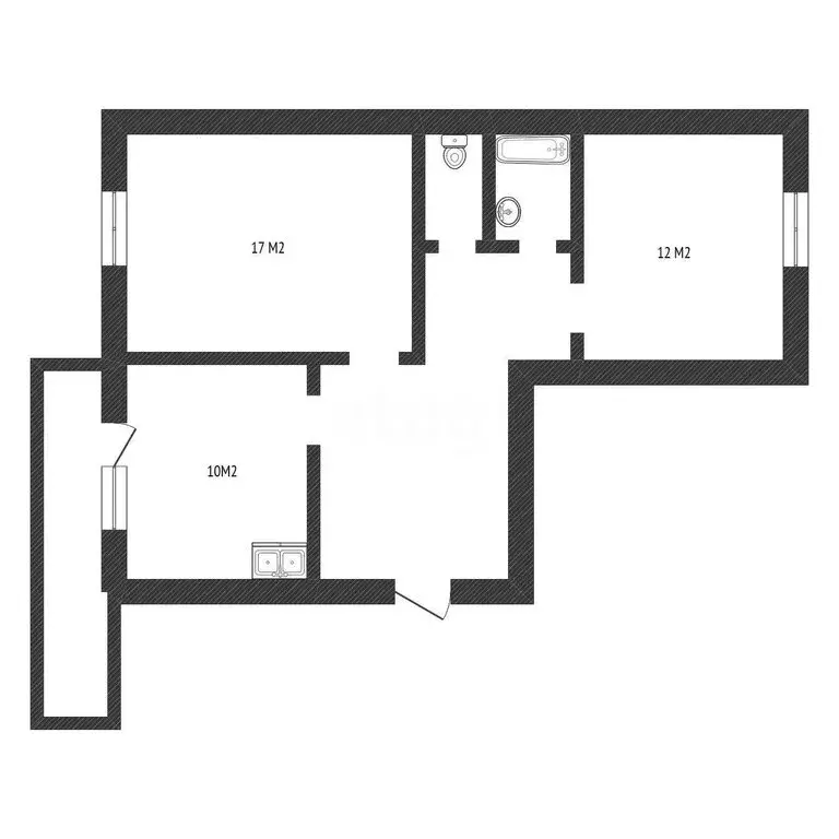 2-комнатная квартира: Псков, Рижский проспект, 87А (55.2 м) - Фото 0