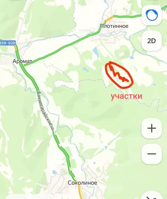 Участок в Крым, Бахчисарайский район, Зеленовское с/пос, с. Плотинное  ... - Фото 2