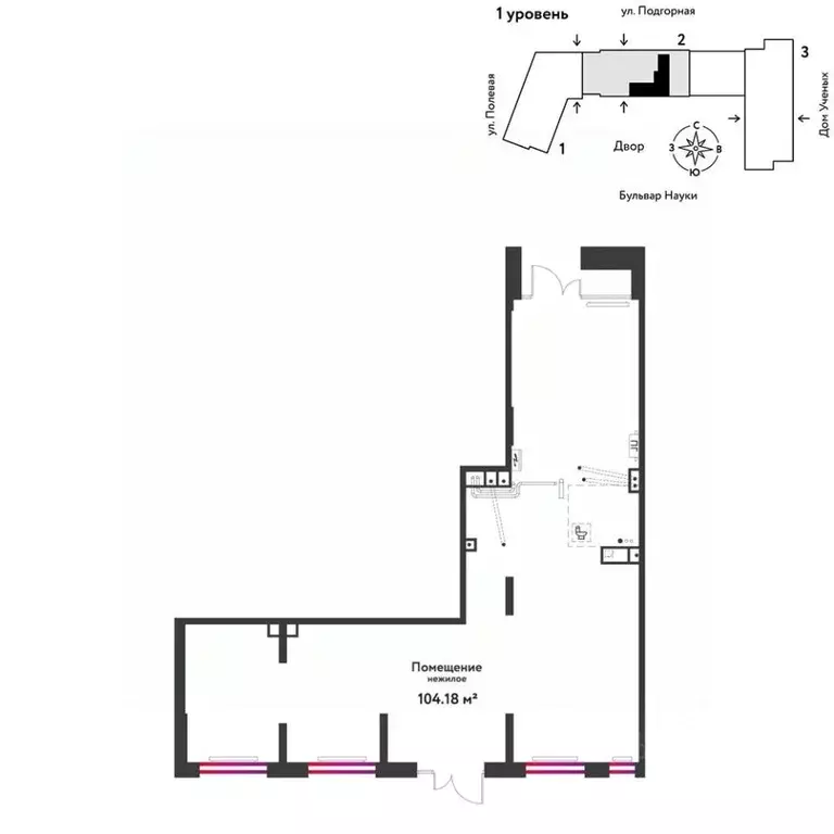Торговая площадь в Тюменская область, Тюмень Подгорная ул., 73 (104 м) - Фото 1