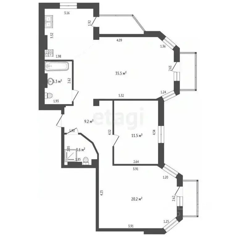 3-к кв. Крым, Симферополь ул. Донская (85.3 м) - Фото 2