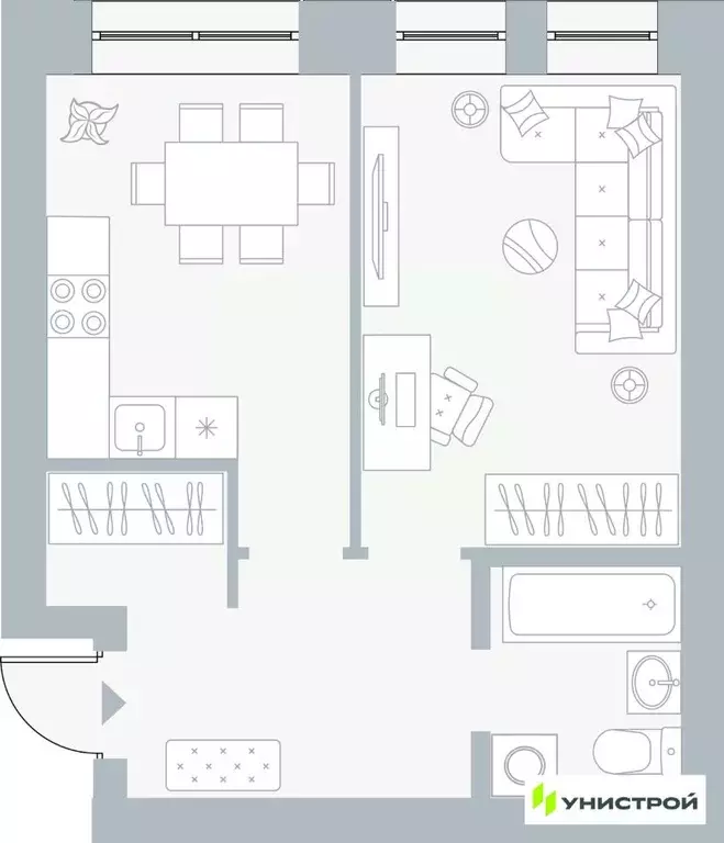 1-к кв. Пермский край, Пермь Рионская ул., 4А (38.34 м) - Фото 1