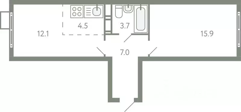 2-к кв. Московская область, Ленинский городской округ, Молоково пгт ... - Фото 1