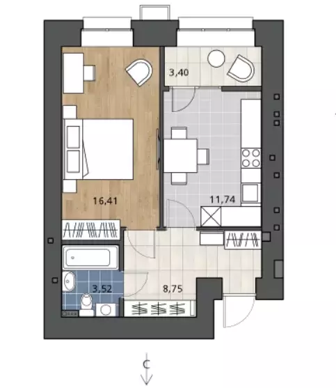Продаётся 1-к квартира, 41.9 м - Фото 0