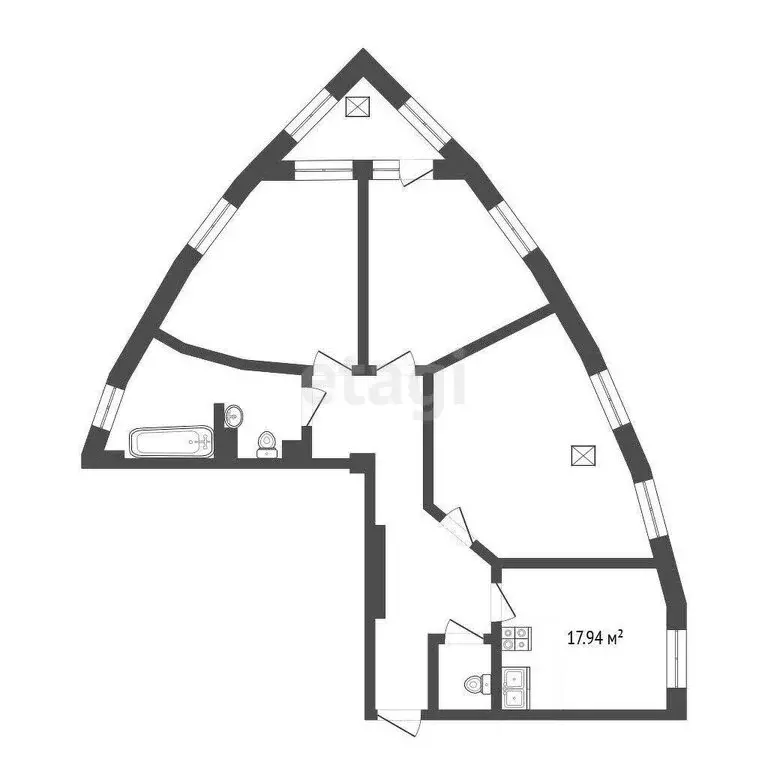 3-комнатная квартира: Тюмень, Профсоюзная улица, 56 (118.7 м) - Фото 0