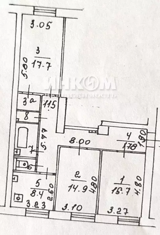 3-к кв. Москва Онежская ул., 9/4кА (83.5 м) - Фото 2
