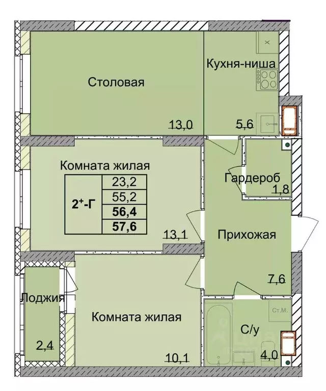 2-к кв. Нижегородская область, Нижний Новгород 1-я Оранжерейная ул. ... - Фото 0