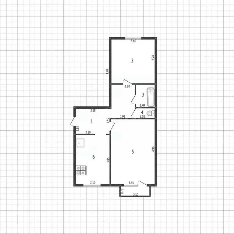 2-к кв. Белгородская область, Шебекино ул. Ленина, 99 (51.8 м) - Фото 2