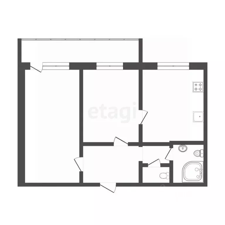 2-к кв. Тюменская область, Тюмень ул. Газовиков, 22 (45.8 м) - Фото 2