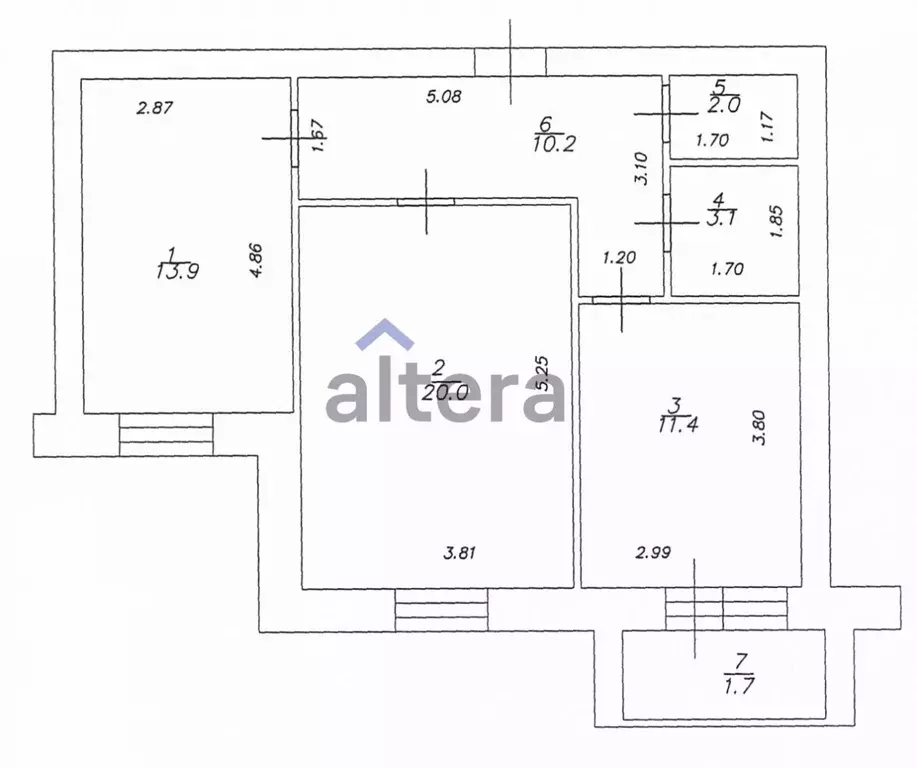 2-к кв. Татарстан, Казань ул. Серова, 51/11 (60.6 м) - Фото 1