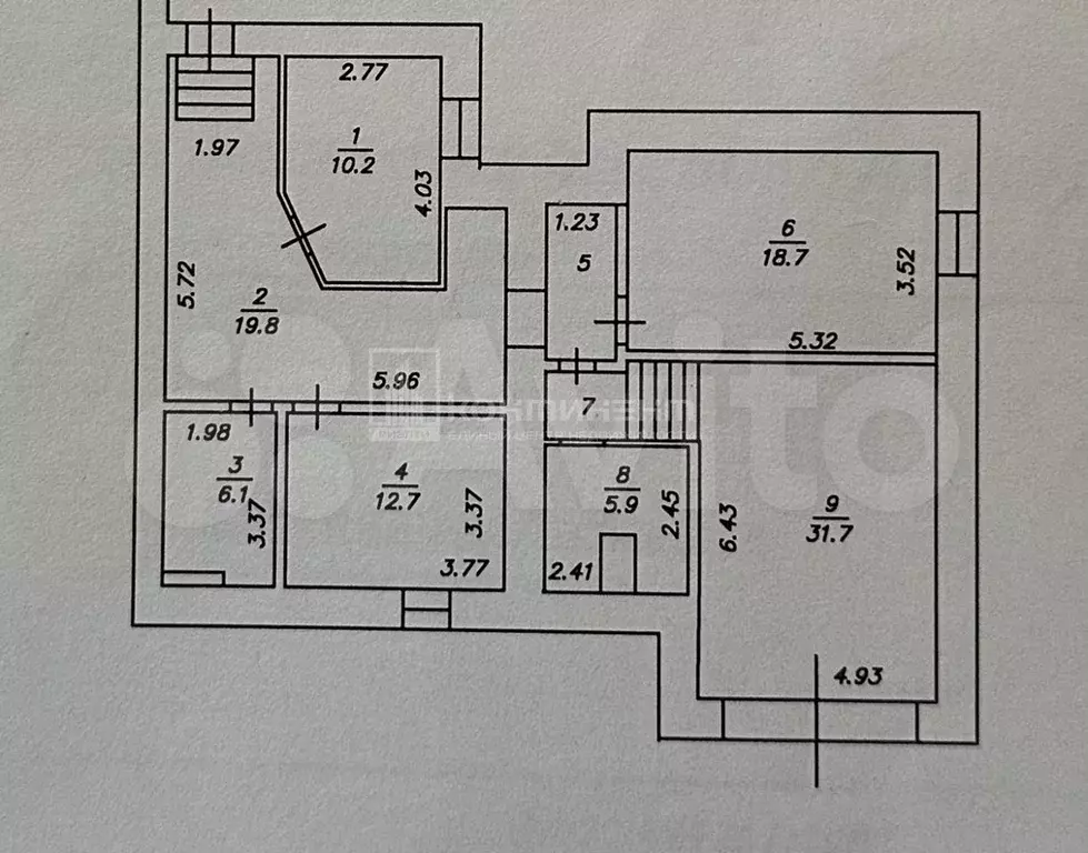 3-к. квартира, 71 м, 1/9 эт. - Фото 0