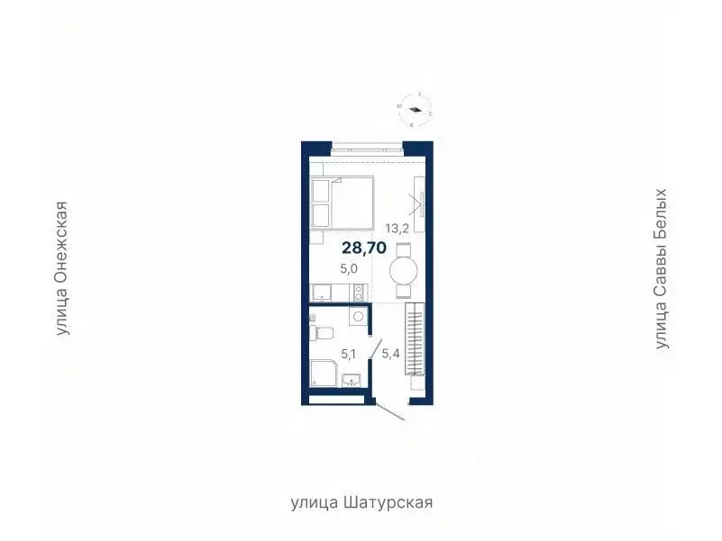 Студия Свердловская область, Екатеринбург ул. Шатурская (28.7 м) - Фото 0