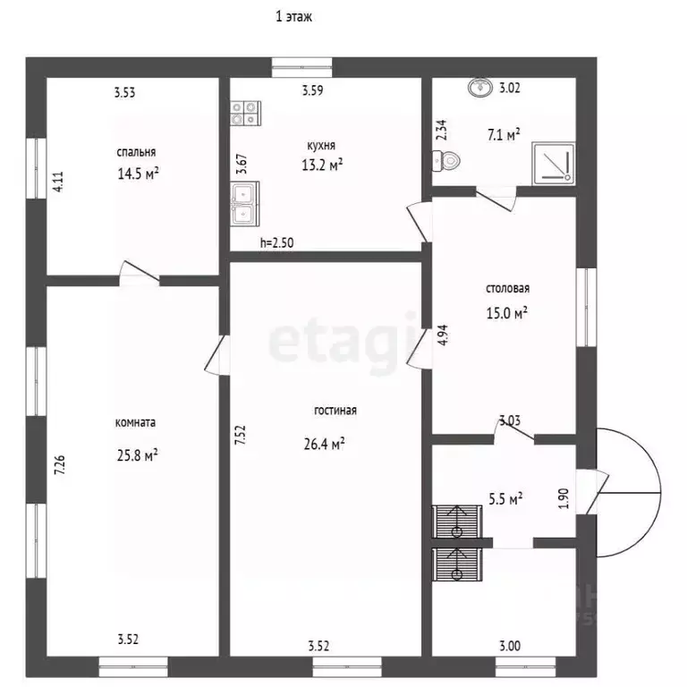 Дом в Карелия, Пряжа пгт ул. Ключевая, 1 (151 м) - Фото 1