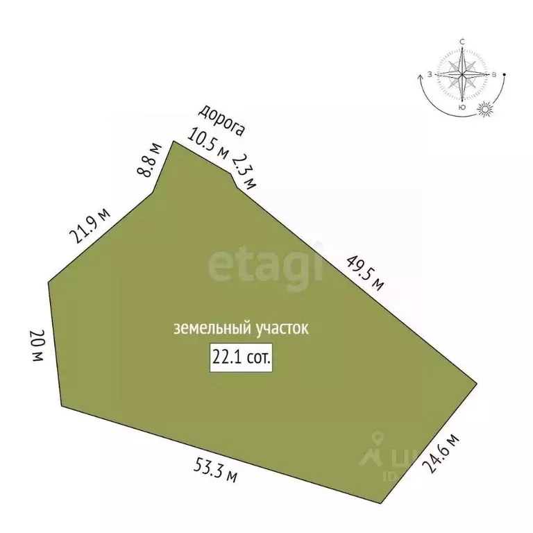 Участок в Крым, Белогорск ул. Ушакова, 3 (22.1 сот.) - Фото 1