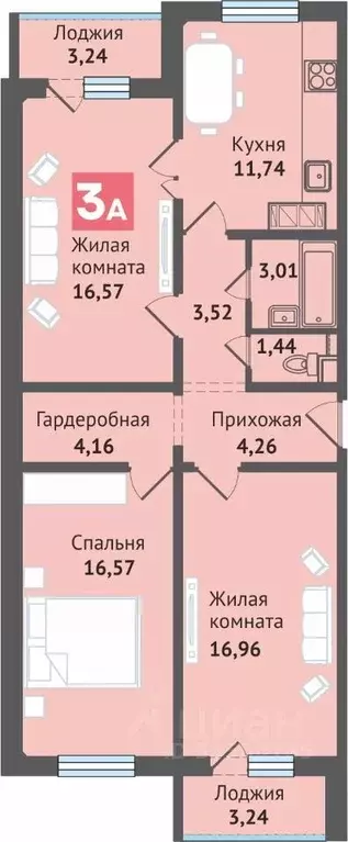 3-к кв. Марий Эл, Медведево городское поселение, Медведево пгт ул. ... - Фото 1