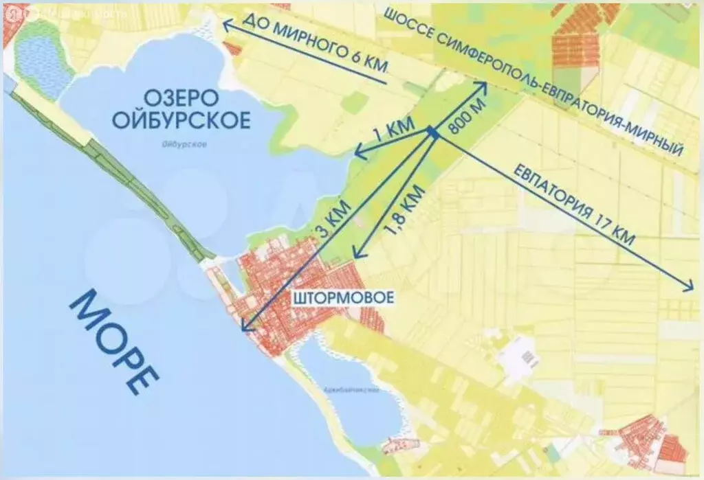 Участок в Сакский район, село Штормовое (6 м) - Фото 1