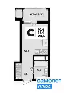 Квартира-студия: Тахтамукайский район, аул Старобжегокай (20.5 м) - Фото 1