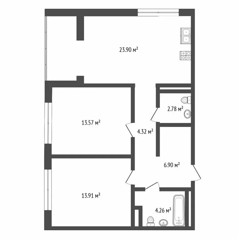 2-комнатная квартира: Тюмень, Ставропольская улица, 95 (69.64 м) - Фото 1