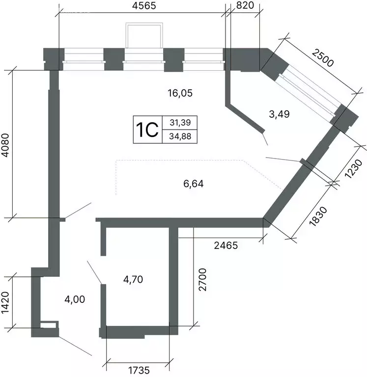Квартира-студия: Екатеринбург, улица Мира, 47/6 (34.9 м) - Фото 1